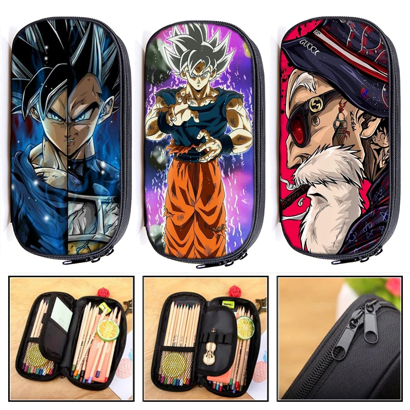 Dragon Ball, косметички, многофункциональный держатель для карандашей, Goku Vegeta, для детей, для мальчиков и девочек, канцелярские сумки для хранения, косметичка