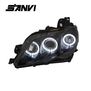 

SANVI Headlights For Toyota Mark X with Q5 Projector Lens BMW-Style Engel Eyes Halos Headlamps Assembly For Toyota Reiz Autopart