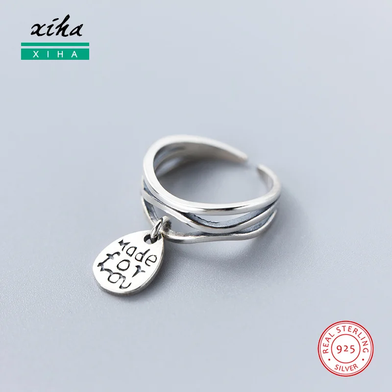 

MADE FOR YOU Letters Multilayer Ocean Wave Rings for Women Tag 925 Sterling Silver Ring Valentines Day Gift for Girlfriend 2020