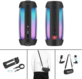 

Travel Silicone Cover Case for JBL Pulse 4 Wireless Bluetooth Speaker with Removable Shoulder Strap