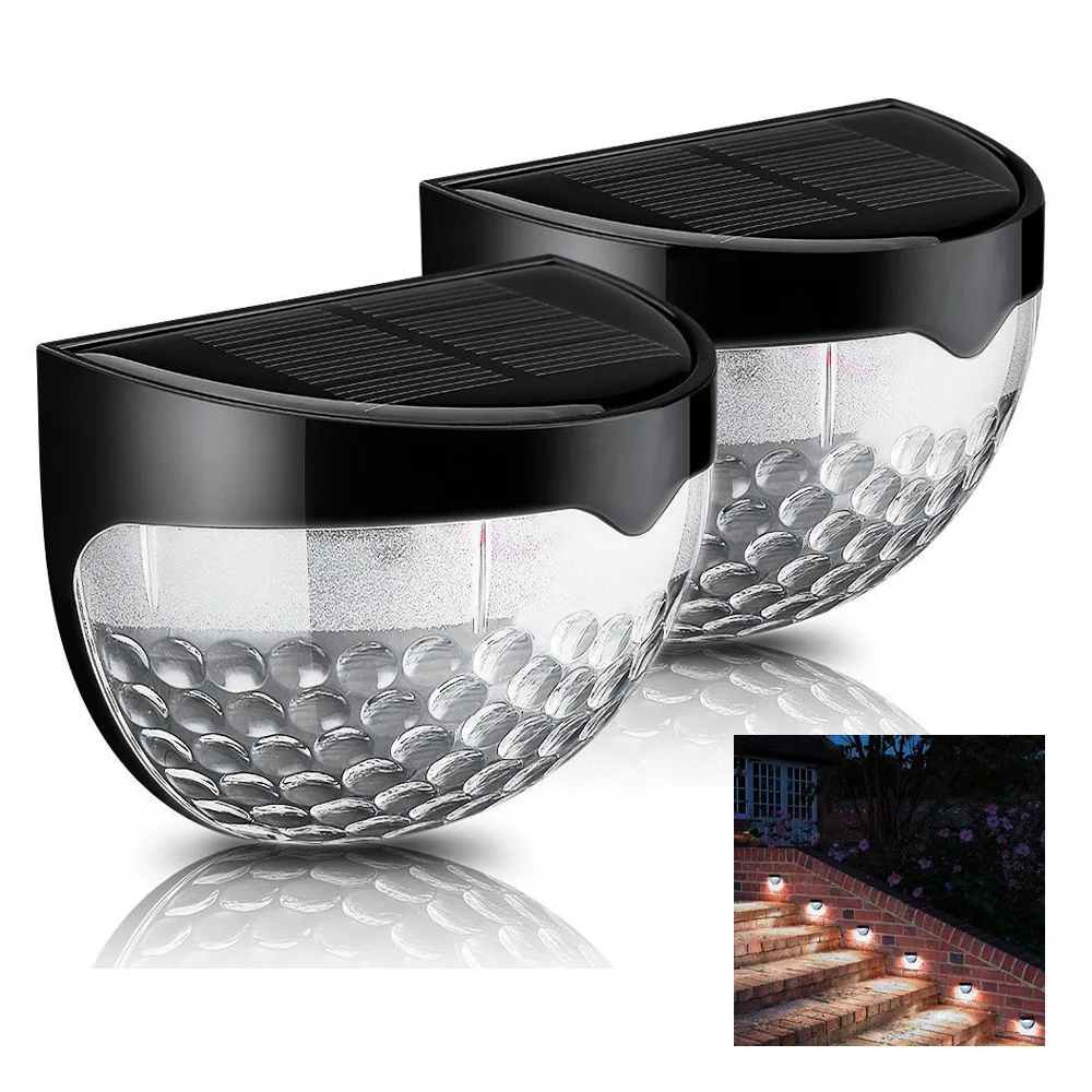 

Outdoor Solar Semi-Circular Stair Lamp 6LED Wall Lamp Courtyard Safety Light Control Wall Corridor Lights Cross Border