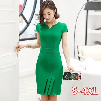 

Novelty Green Formal OL Styles Women Dresses 2020 Spring Summer Slim Hips Dress for Ladies Office Female Vestidos Tops Clothes
