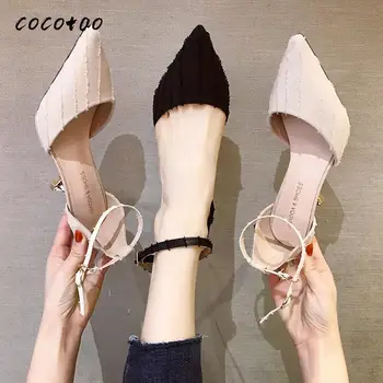 

Roman Sandals Female Fairy Style 2020 Spring New Korean Version Of The Pointed Toe With A Word Buckle Sexy High Heel Women's