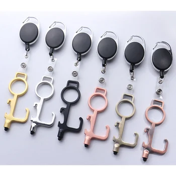 

Touch Screen Buttons Edc Door Opener Hygiene Hand Antimicrobial Contactless Press Elevator Tool Portable Door Opener Keychain