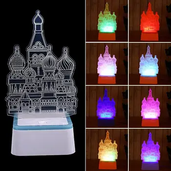 

Desk Light 3D Castle Christmas Xmas Indoor Lighting Touch Control Art Kid Night Light Table Lamp USB Charging Gifts Home Decor