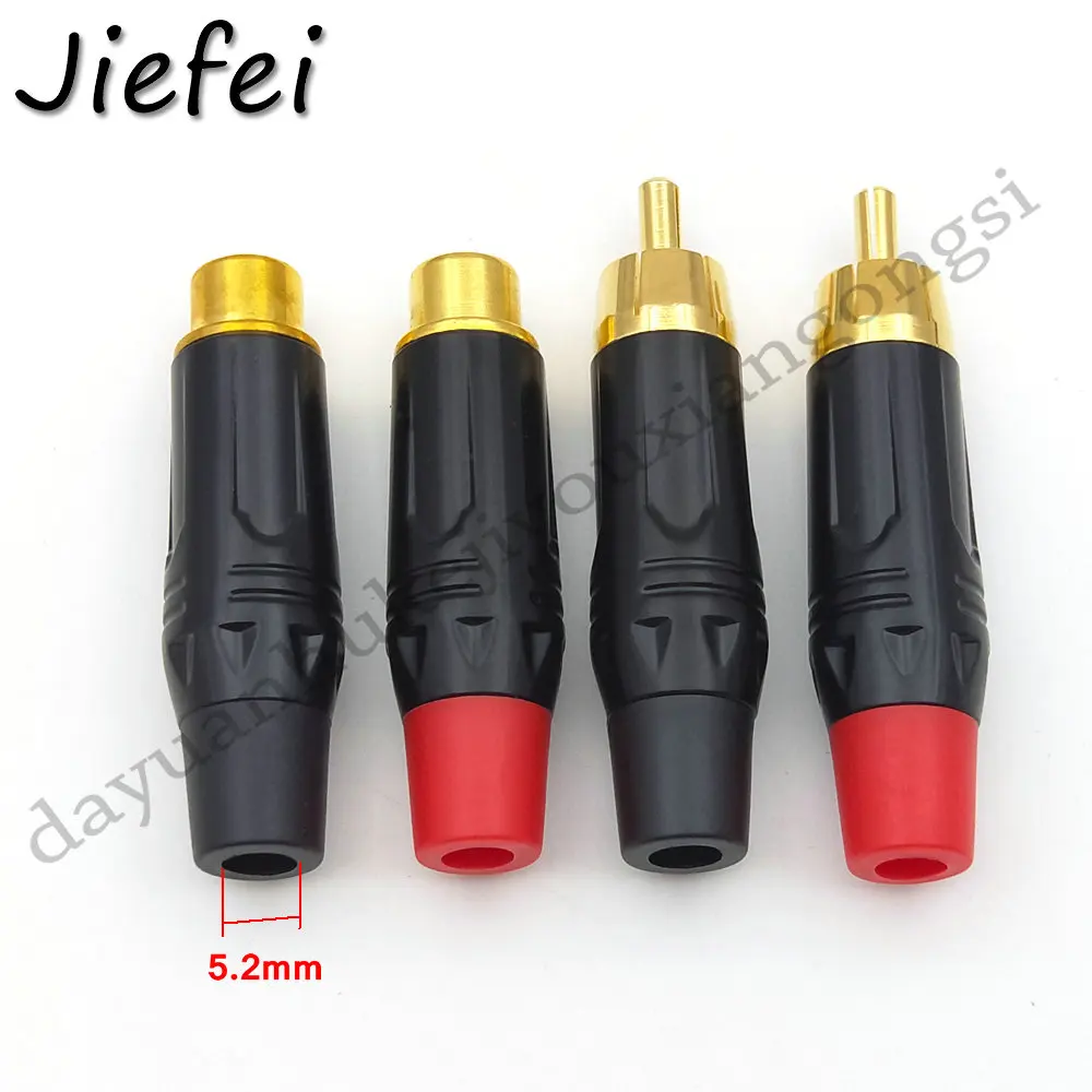 US $63.99 100pcs COPPER 24K Gold plated RCA plug RCA socket Audio soldering adapter connector
