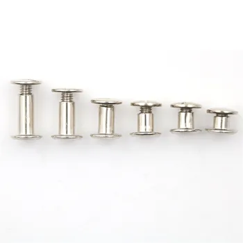 

NEW 20pcs Nickel Binding Chicago Screws Leather Craft Belt Wallet Solid Brass Nail Rivets Screws Bags accessories tacks clothes