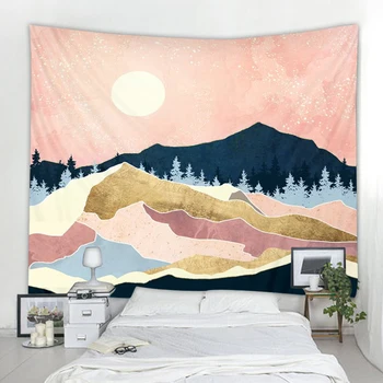 

Colorful mountains, pink sky Indian Mandala Tapestry Wall Hanging Bohemian Gypsy Psychedelic Tapiz Witchcraft Tapestry