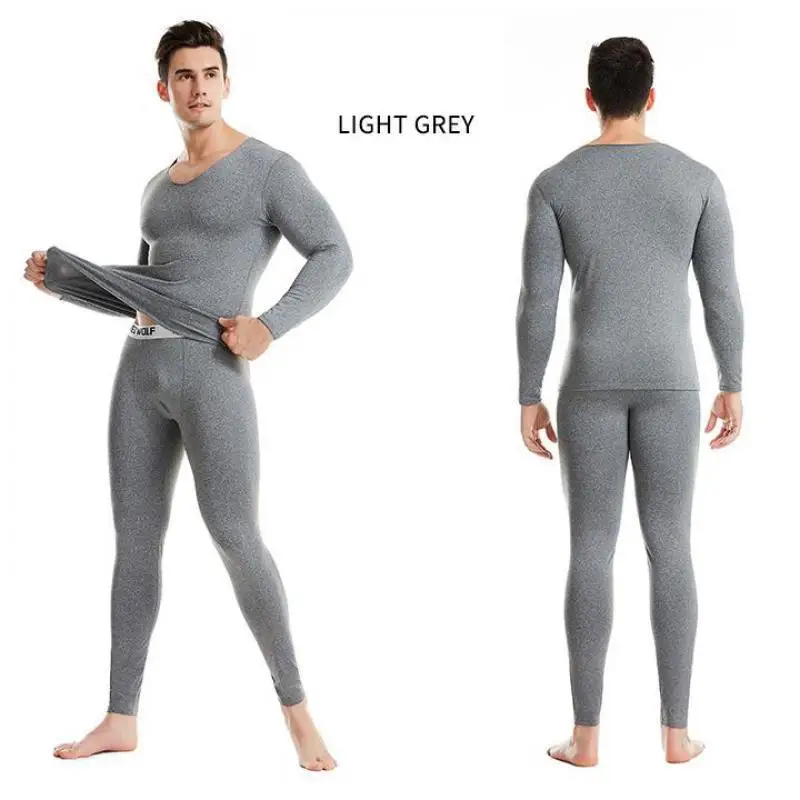 Зимняя мужская однотонная Пижама пижамные комплекты теплые ползунки Одежда для