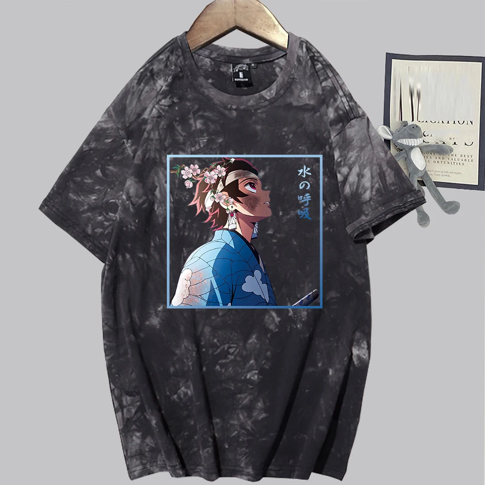 

Футболка женская оверсайз в стиле аниме, топ с принтом «убийца демонов», ткань в стиле Харадзюку, лето