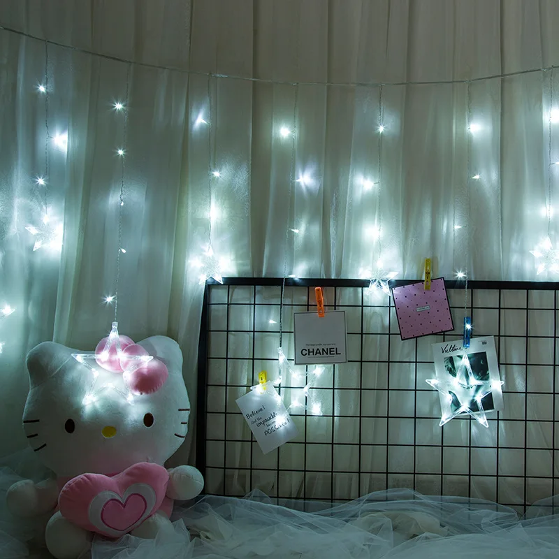 

Stars Light LED Decoration Five-pointed Stars Light Bunk Bed Not Lighting Chain Curtain Decoration Star Light String Net Light W