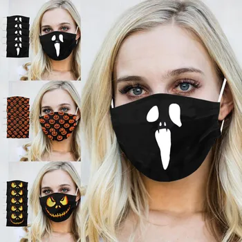 

5pcs Adult Fashion Halloween Print Face Masks Windproof Washable Masks undefined For Adults Mascarillas Fast Delivery!