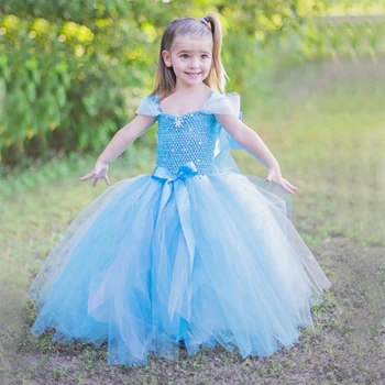 

Fancy Princess Froze Elsa Dresses Vestidos for Kids Girl Snow Queen Halloween Party Cosplay Costume Girl Clothes with Snowflake