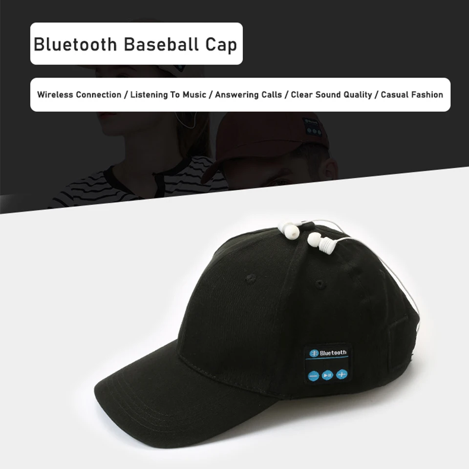 Беспроводная Bluetooth гарнитура Наушники Умная кепка Динамик Микрофон Разговор