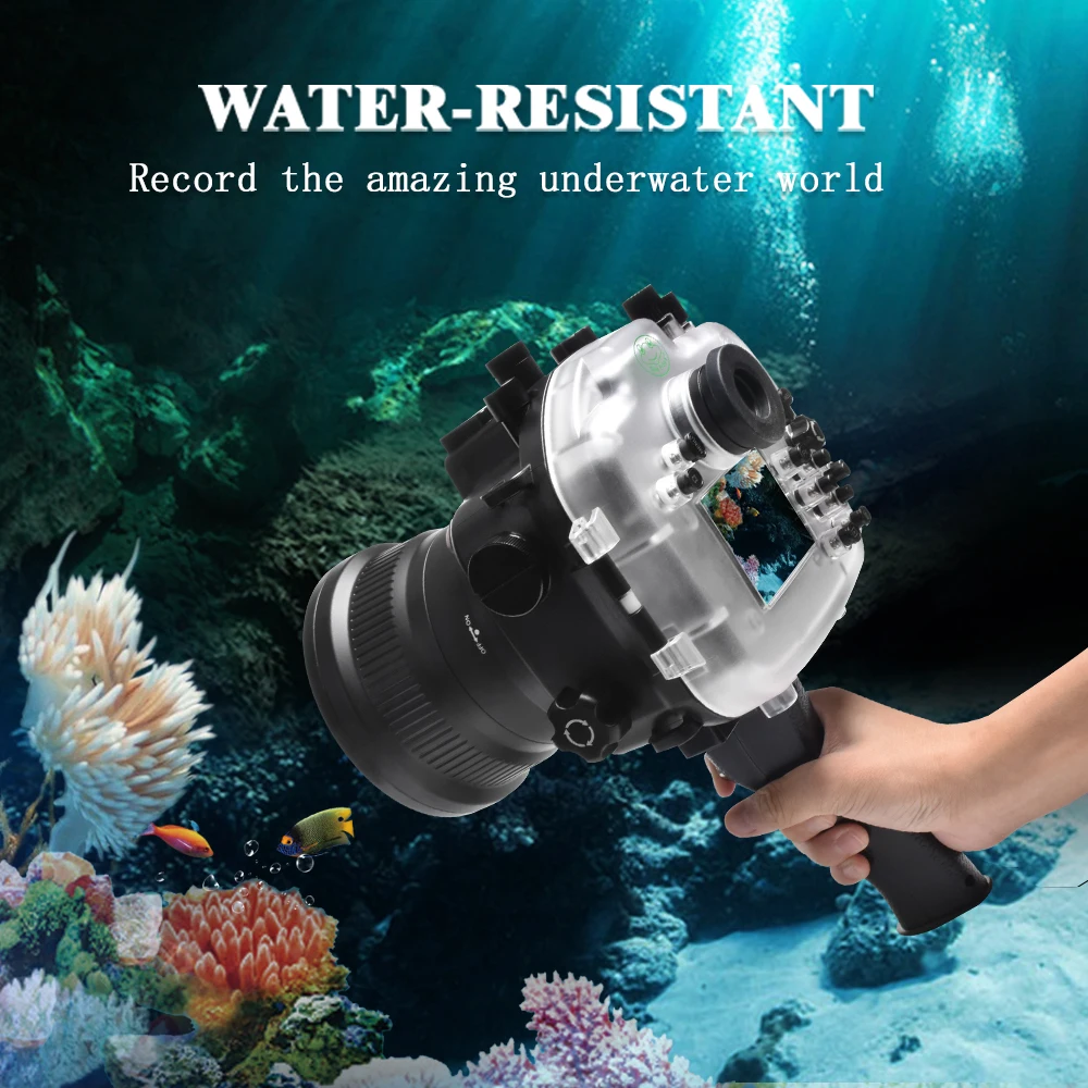 

Seafrogs IPX8 Professional Waterproof Camera Box For Sony A7RIV 16-35mm 28-70mm 90mm Lens Port Underwater 40m/130ft Diving Case