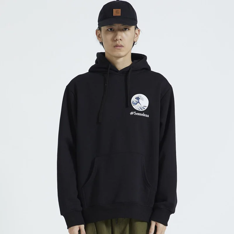 Kopen Aolamegs Hoodies Mannen Japanse Spray Print Hooded Dikke Trui Harajuku College Stijl Fleece Mannen Hip Hop Mode Sweatshirt