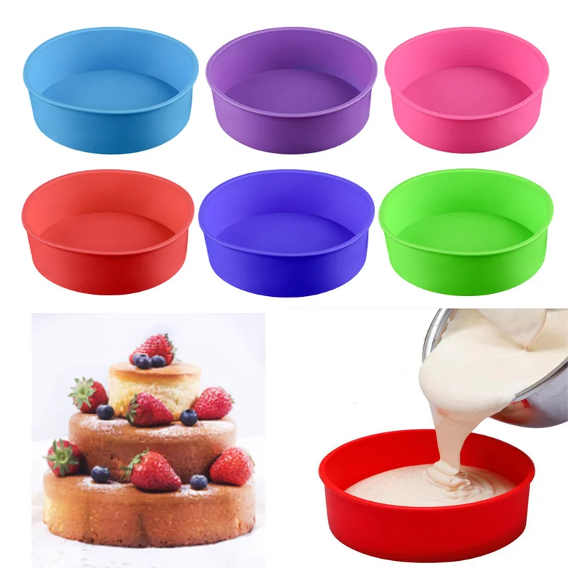 Round Silicone Cake Mold 4 6 8 Inch Mould Baking Forms Pan For Pastry | Дом и сад