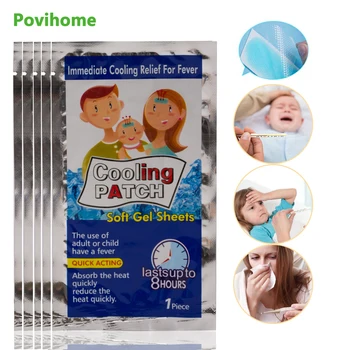 

1/5/10/20/30Bags Cooling Patch Baby Fever Down Medical Plaster Lower Temperature Ice Gel Polymer Hydrogel Migraine Headache Pad