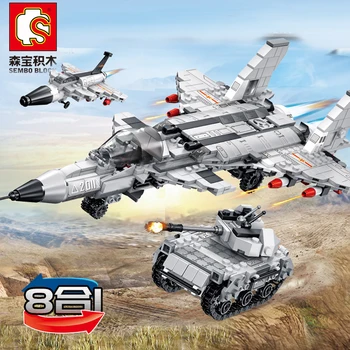 

8-in-1Chinese Military sets Air cushion landing ship model DIY blocks warship Building kits Blocks bricks toy to Child kid gifts