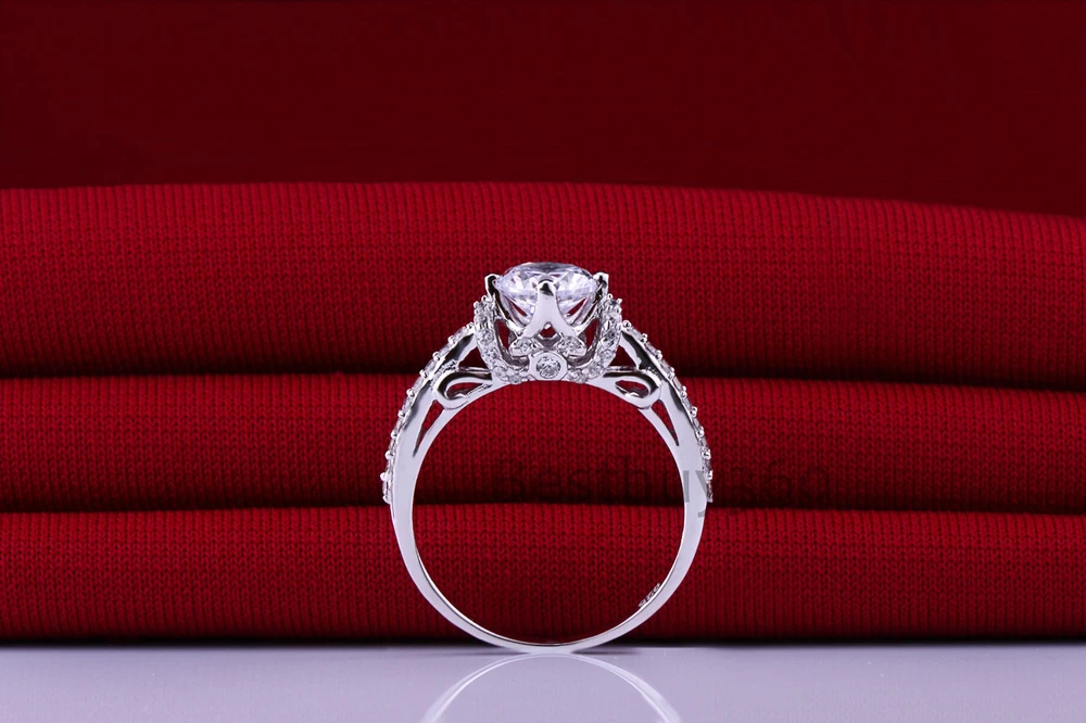 

1CT Simulated Diamants 925 Ring Women Vintage Style Engagement Wedding Ring NSCD Diamant S925 Ring Band Anel Anillo Anneau (BB)
