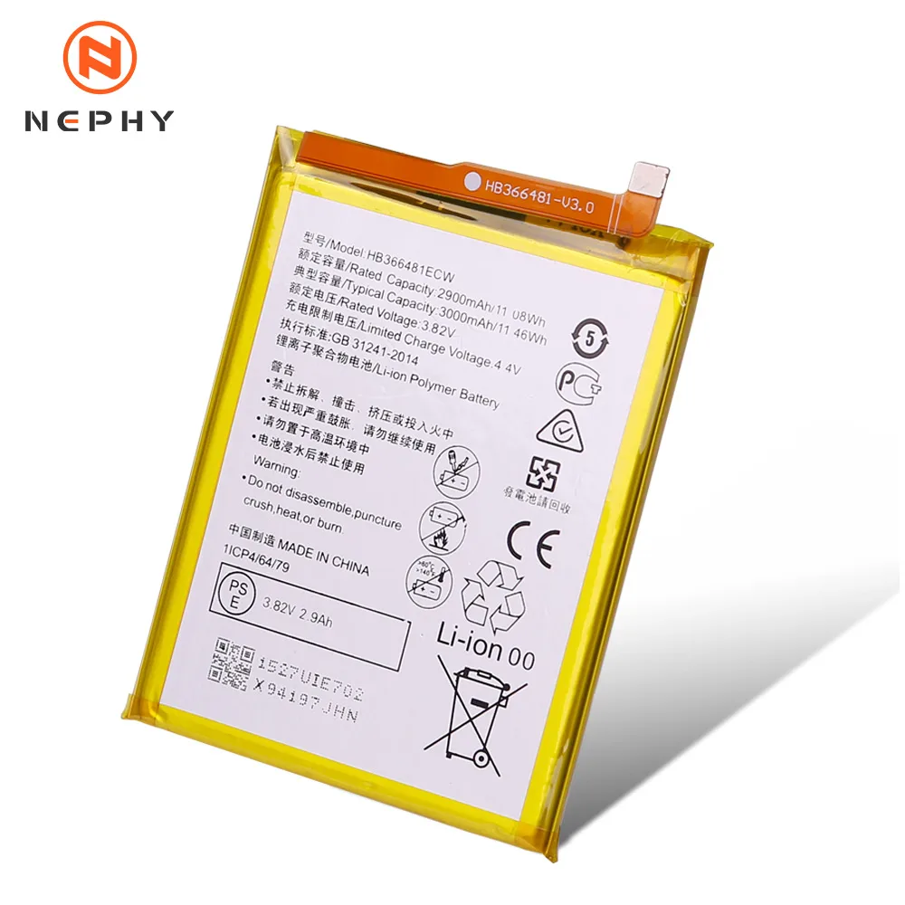 Nephy Original Battery HB366481ECW For Huawei P9 P10 Lite P20 Lite honor 8 9 lite 9i 7c P smart Nova 3e Y6 II Phone Replace