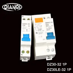 DPN DZ30-32 DZ30LE-32 1P + N 10A-32A Мини выключатель домашней электросети Электрическая защита от утечки остаточная защита текущее устройство
