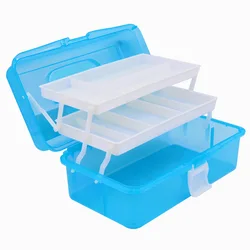 Plastic 3 Layer Storage Box Case Desk Organizer Art Tool box For Painting Tool Stationery Medicine Nail Art Set Art Supplies