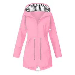 Женские куртки, зимнее пальто, куртка для женщин, одноцветная дождевик, для улицы размера плюс, ветровка, легкий, с капюшоном