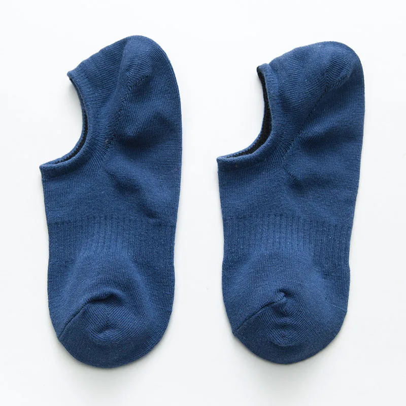 NavyBlue 1 пара однотонных сетчатых мужских носков невидимые носки по щиколотку мужские летние дышащие тонкие мужские носки-лодочки ЕС 39-44 Meias - Цвет: NavyBlue