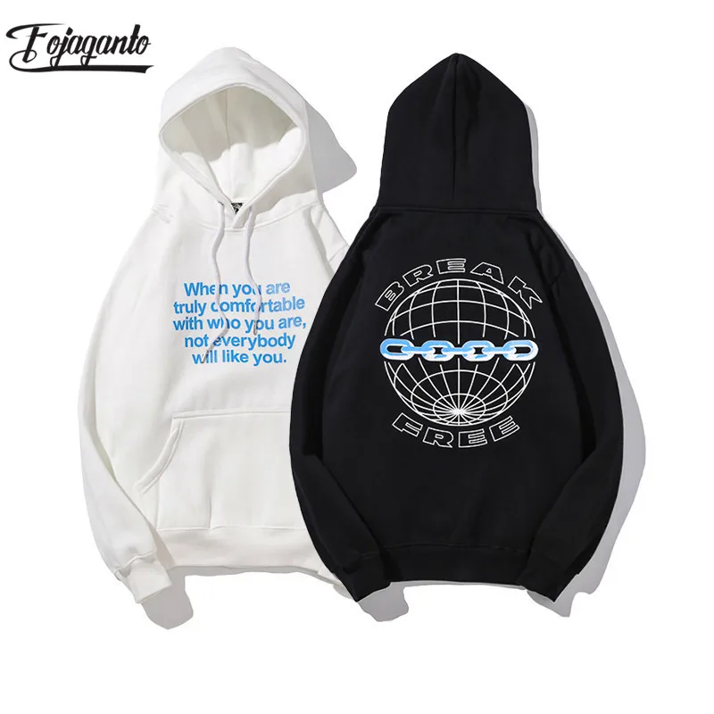 

FOJAGANTO Men's Hoodies Sweatshirts Autumn New Men Cotton Couple Hooded Hoodies Fashion Printing Hoodie Male Brand Clothing