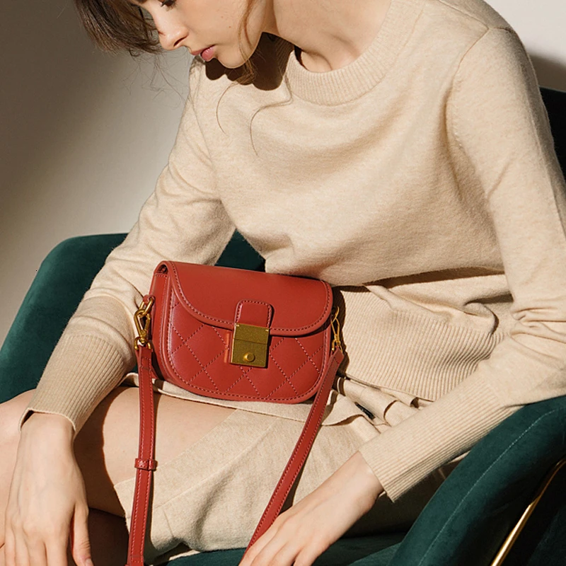 

LACATTURA Women Saddle Bag Small Satchel Shoulder Bags Female Designer Plaid Handbag Lady Clutch Crossbody for Young Wide Strap