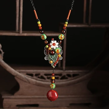 

Fashion Red Color Flower Pendant Necklace for Women Wedding Party Chokers Necklace Statement Jewelry valentines day gift