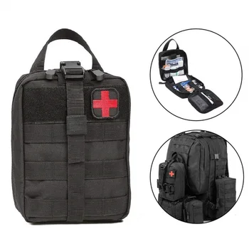 

Outdoor Water First Aid Kits Travel Oxford Cloth Tactical Waist Pack Camping Climbing Bag Black Emergency Case