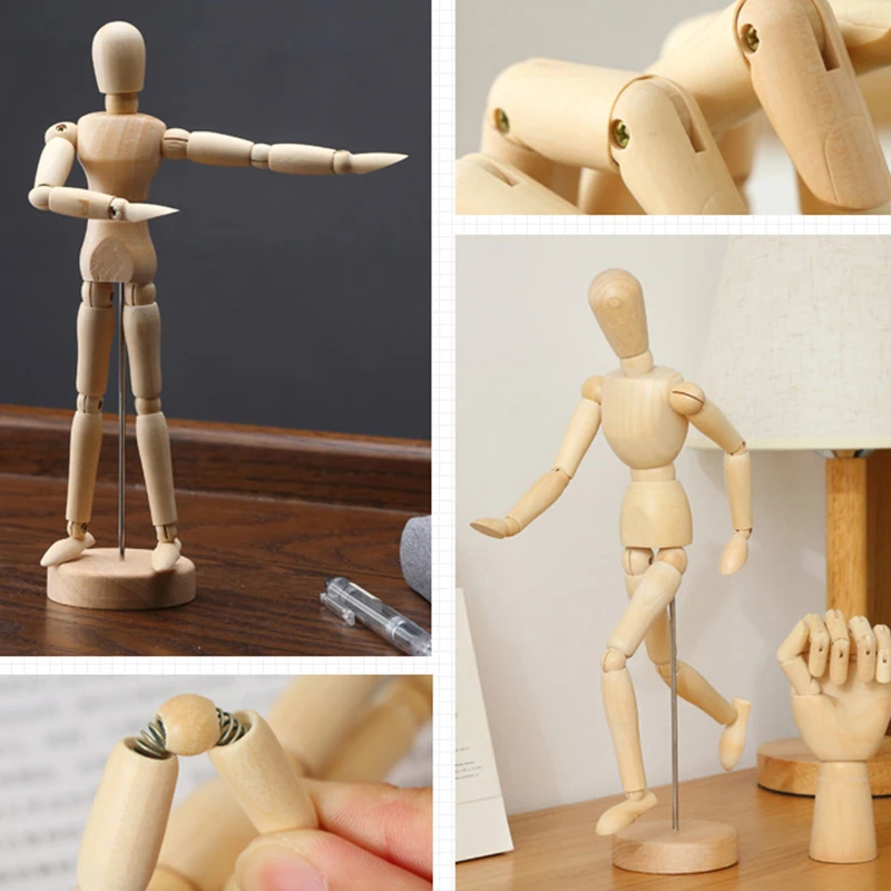Tanio Kreatywne drewniane ozdoby modelowe drewniane lalki wspólne ręce domu salon biura sklep