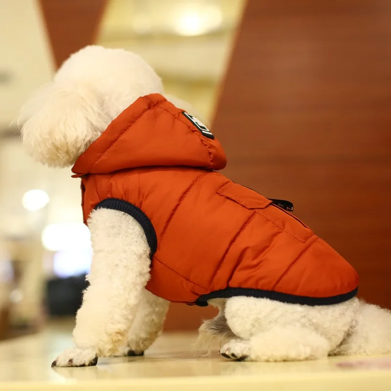 Водонепроницаемая куртка с капюшоном для маленьких собак, зимняя хлопковая одежда для собак, пальто для чихуахуа и мопса, одежда для щенков и кошек, товары для домашних животных