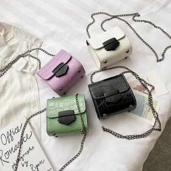 

2020 summer new style foreign fashion crocodile pattern chain shoulder bag women simple and versatile mini messenger small bag