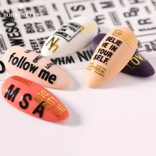 1 большая 3D наклейка с буквами на листе для ногтей золотистого и черного цвета переводная наклейка для дизайна ногтей s бумага аксессуары для ногтей 7,8*10,4 см