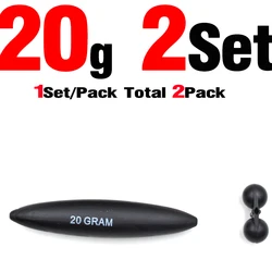 Black Underwater Fishing Float Set with Double Rattle - Buoyant EVA Inline Bobbers (2Set  Size 20g)