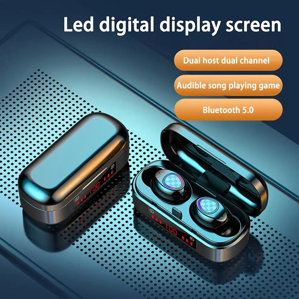 V7 TWS Bluetooth V5 0 Earbuds Wireless Earphones Touch Control Waterproof 6D Stereo Sport Music Headset Portable Charging Box