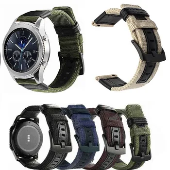 

Applicable for SAMSUNG S3 Nylon Watch Strap 22mm Canvas Watch Strap with Leather Watch Strap Nylon Jeep Pattern Watch Strap