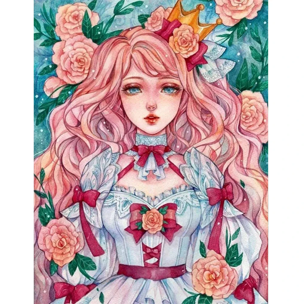 

Flower Beauty Girl Printed Fabric 11CT Cross Stitch Embroidery Kit Needlework Craft Knitting Sewing Sales Package For Adults
