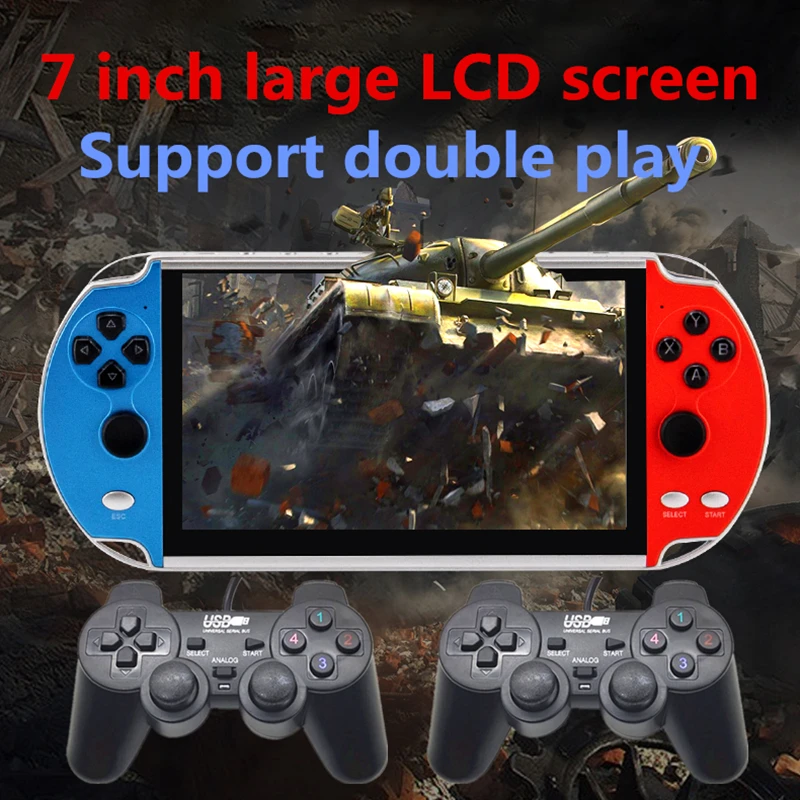 US $27.12 CZT 7Inch Screen Wireless Double Player Video Game Console BuiltIn 9900 Game Support ArcadeCpsNeogeoGbcSnesFcMd Emulator