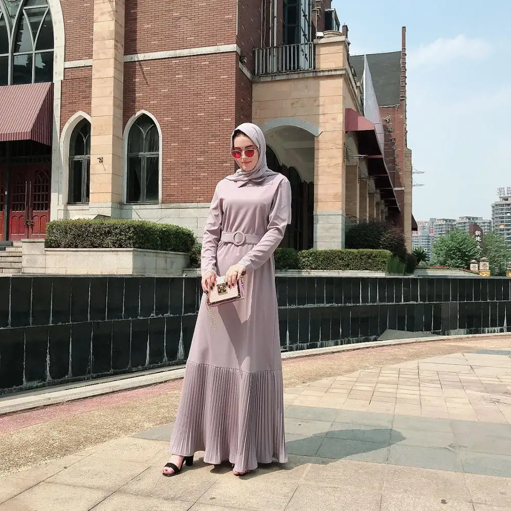 Элегантные мусульманские плиссированные Абаи платье Vestidos Вечеринка кардиган кимоно длинный халат платья Jubah Ближнего Востока Рамазан Исламская