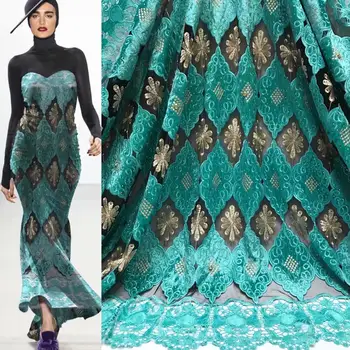 

2020 New French Velvet Lace Fabric High Quality African Lace Fabric Soft Nigerian Rhinestones Lace Fabric For Party Materials