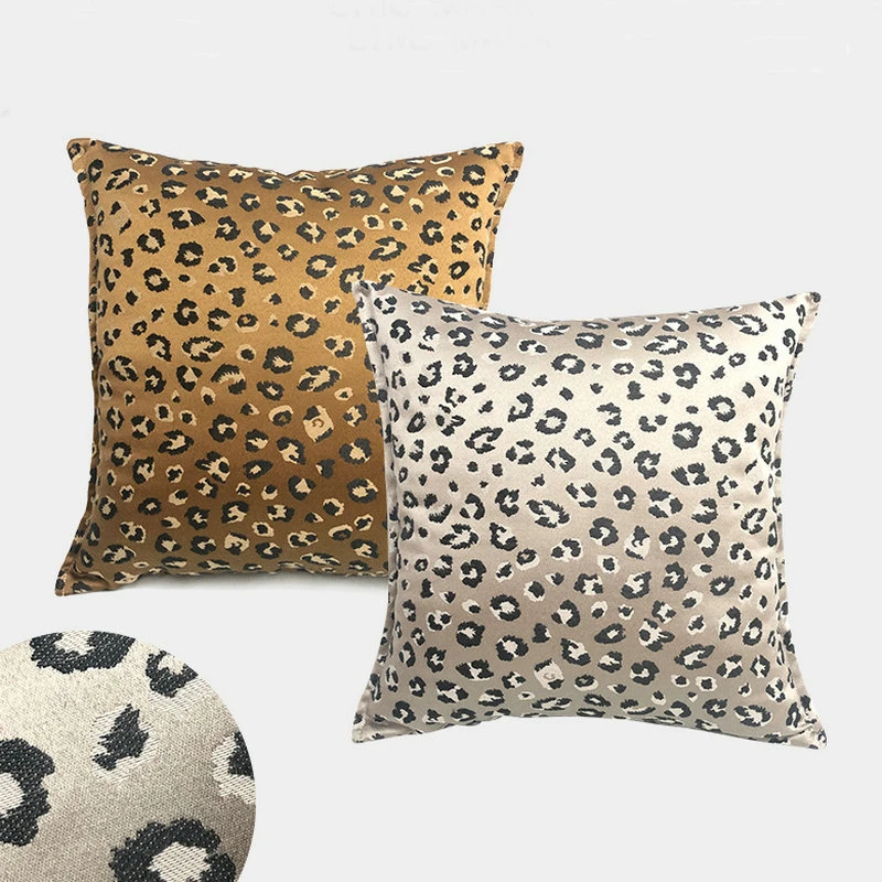 Leopard Jacquard Pillowcase Cushion Cover Polyester Seat INS Pillow