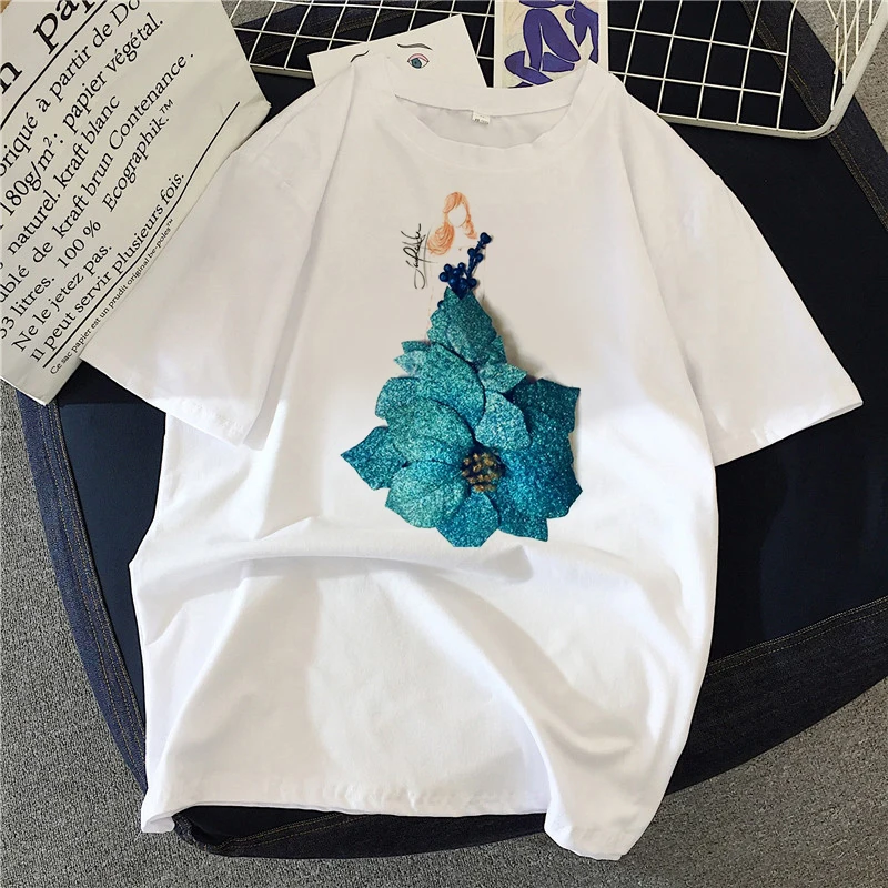 Graphic tees tops beauties print tshirts women funny t shirt white Tops casual short Camisetas Mujer_T-Shirt