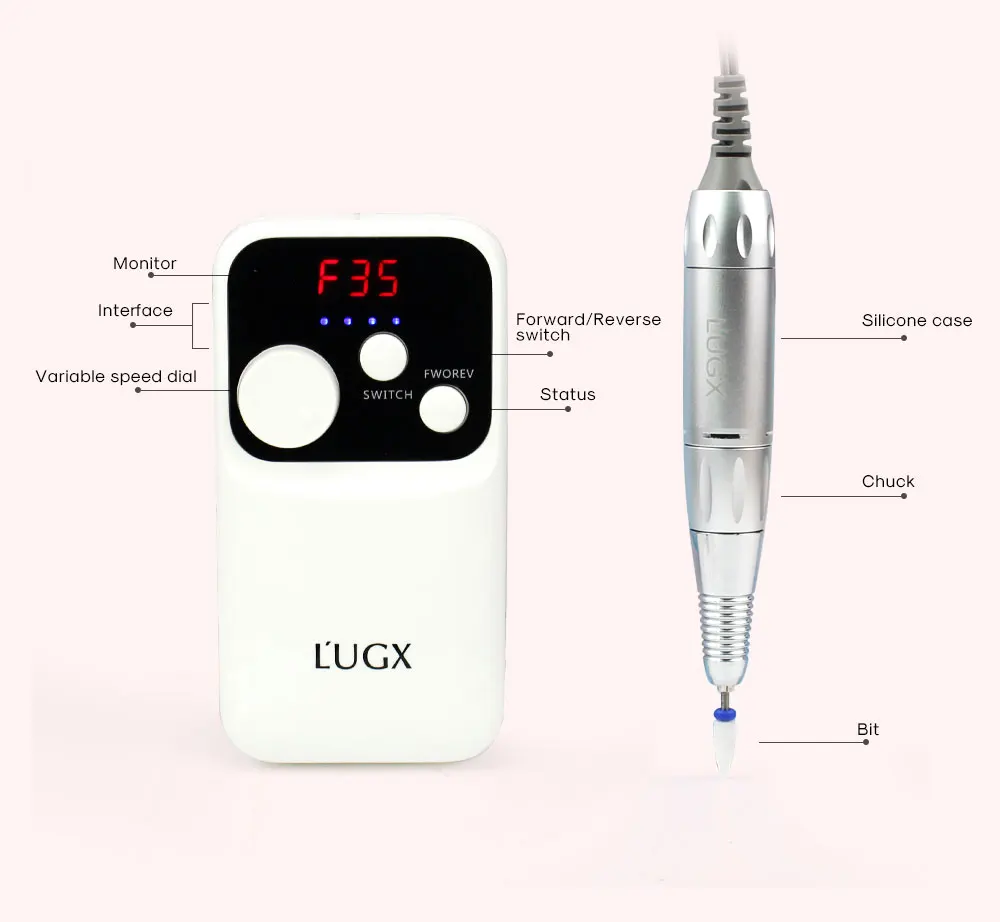 New arrival 35000 RPM 18W Electric Nail Drill Machine Portable design for nail pedicure manicure nail drill set 4