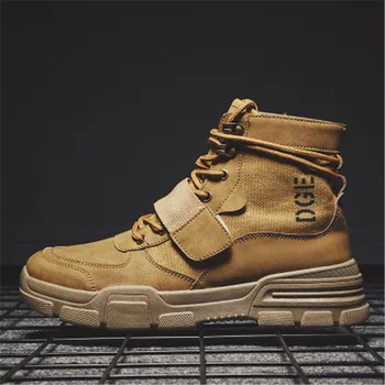 

New Winter Men's Ankle Boots Warm Working Sneakers Lace Up Men's Desert Boots High Quality Fashion Round Toe High Top Shoes