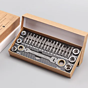 

Cross Hexagonal Screwdriver Bit Set Ratchet Spanner Socket Machine Repair Tools Set K888