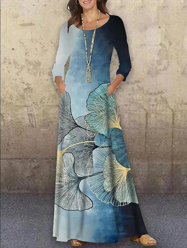 Women's Fashion 3D Ruffle Sexy Boho Party Elegant Maxi Dress